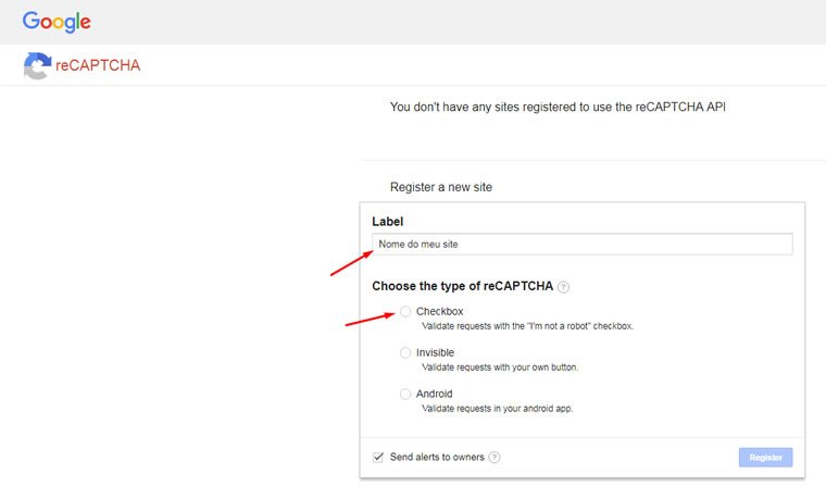 Blog B2B Host | Segurança da Informação - Registre seu site no reCAPTCHA do Google.